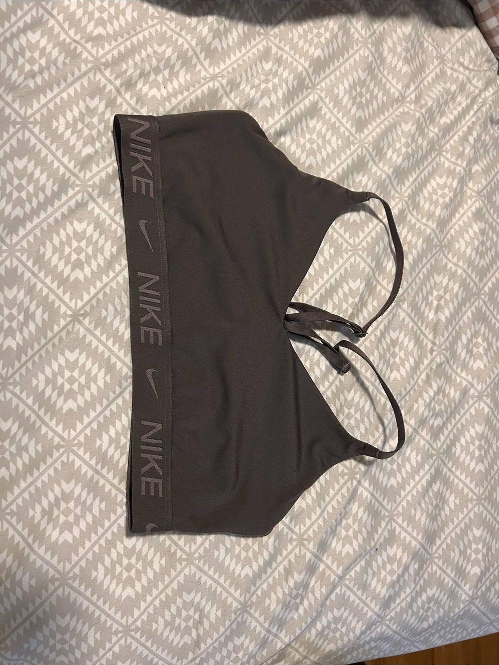Nike Dark Gray Logo-Band Bralette
